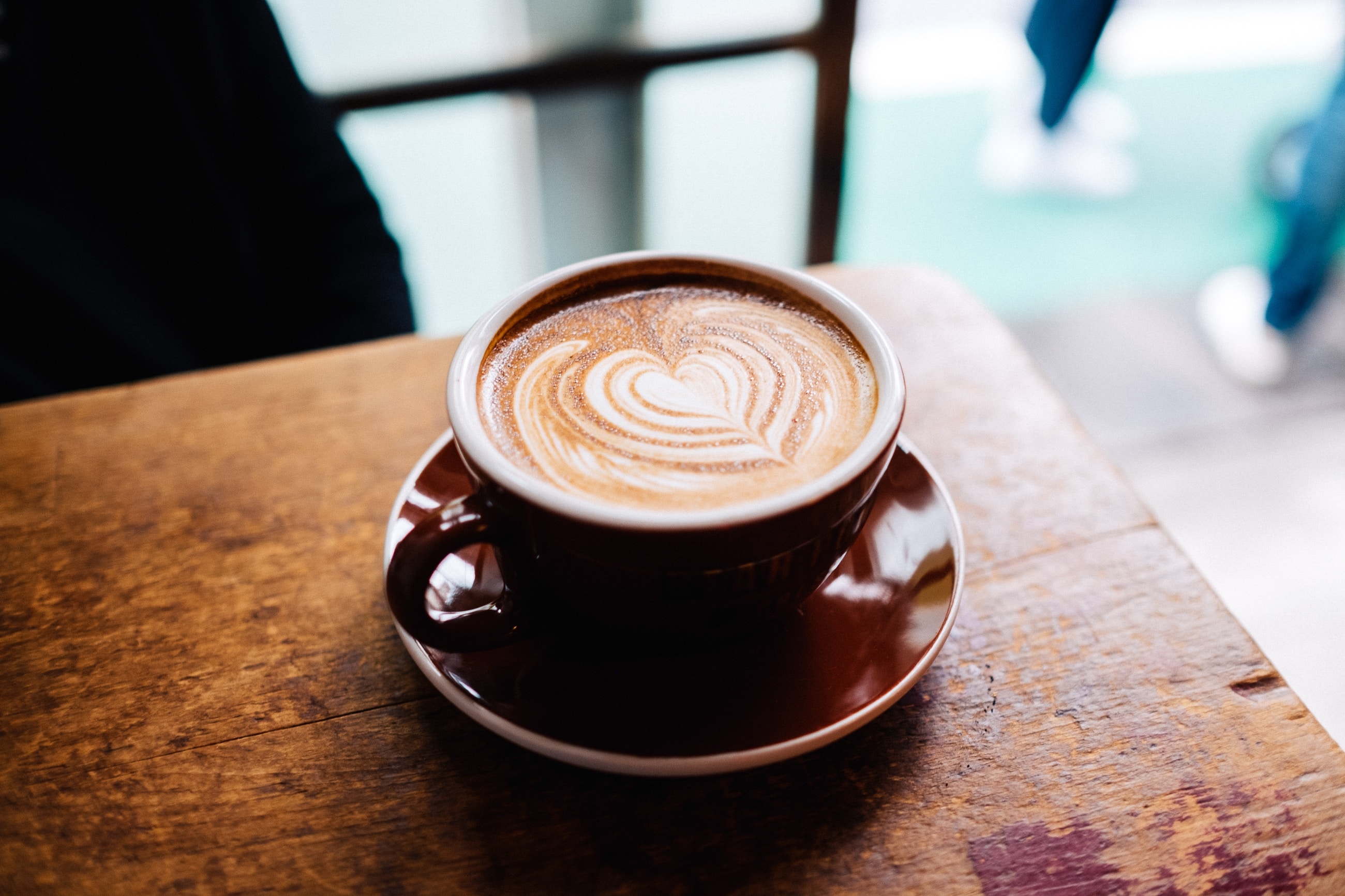 latte sitting on table